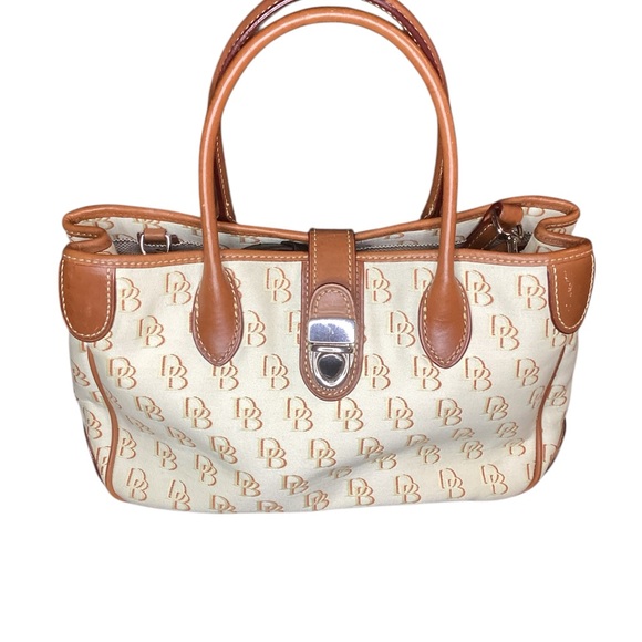 Dooney & Bourke Signature DB Double handled tote with shoulder strap - Picture 1 of 5